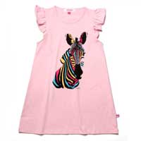 Littlehorn Neon Zebra Dress Pink